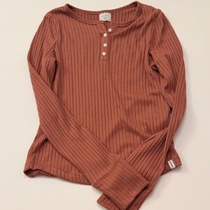 Abercrombie Kids Brown Ribbed Henley Top